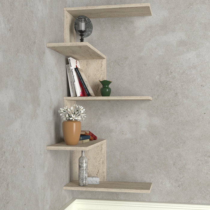 Hanah Home Caniko Estantería de Pared Travertino